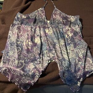 SHEIN Purple Paisley Halter Top
